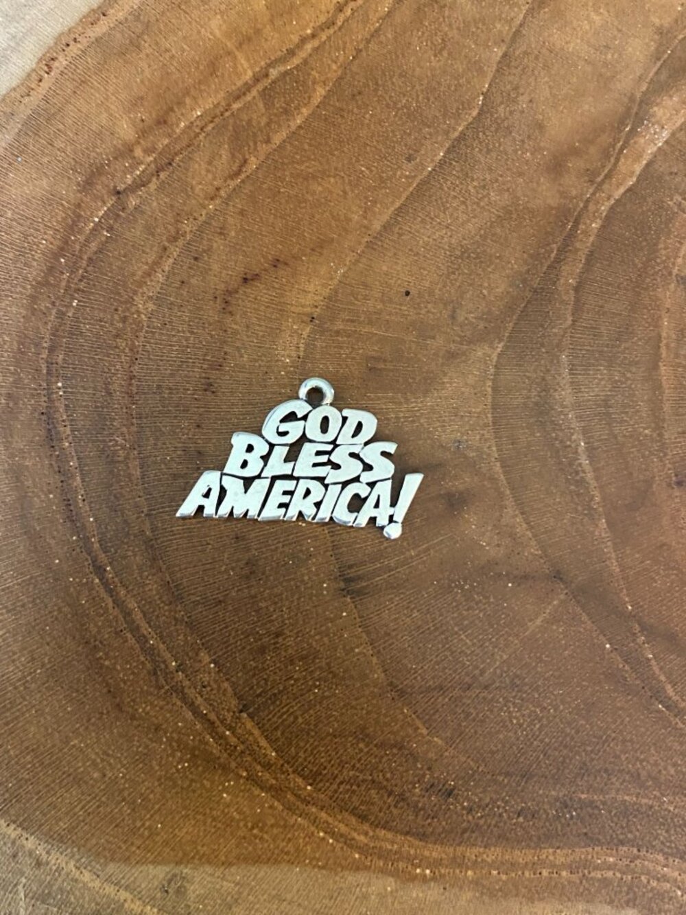 RETIRED James Avery "God Bless America!" Charm, Sterling Silver